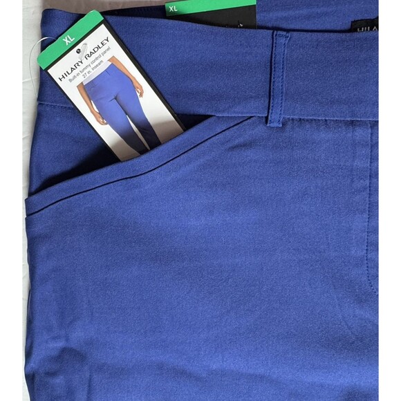 Hilary Radley Womens Size XL Mazarine Blue Mid Rise Built-in Tummy Control Pants - Picture 3 of 15